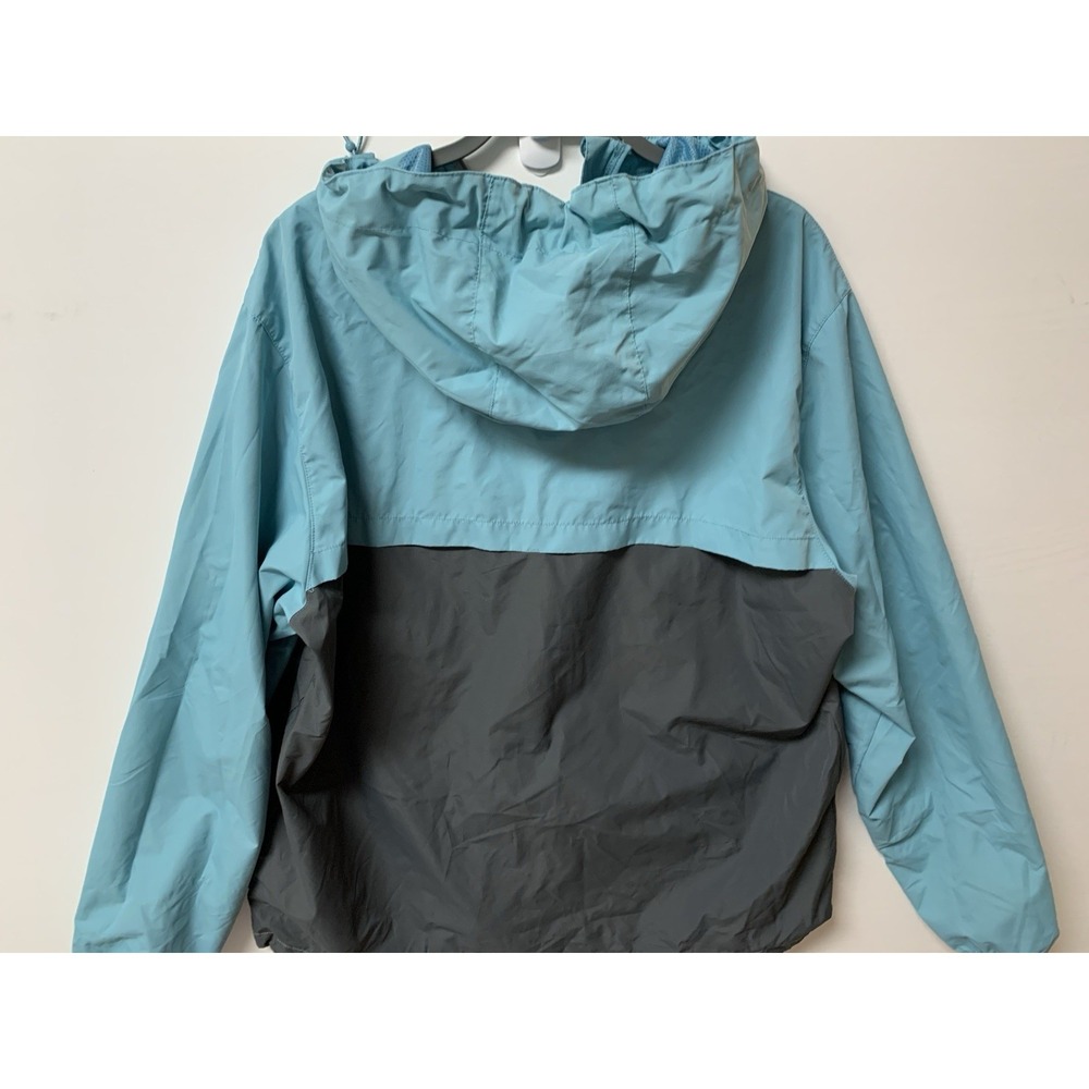 Quiksilver Jacket Mens XL Blue Gray Hooded Packable Windbreaker Outdoor School - Picture 9 of 12